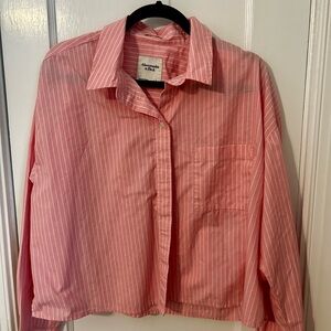Abercrombie & Fitch Pink and White Striped Shirt
